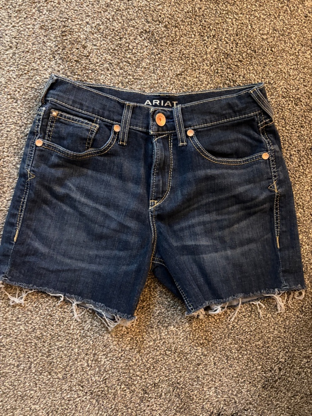 Ariat Dark Blue Frayed Hem Denim Shorts
